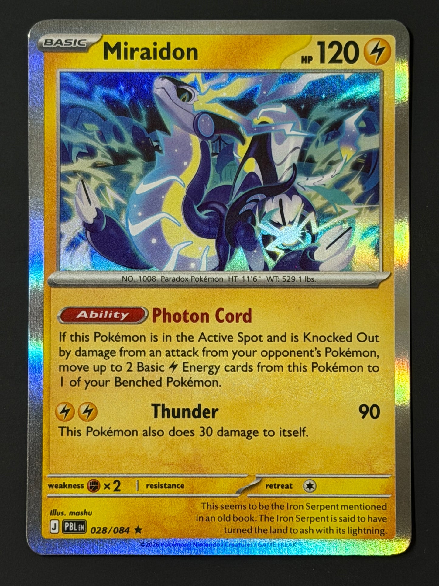 028/084 Miraidon - Pokémon Pitch Black Rare Holo