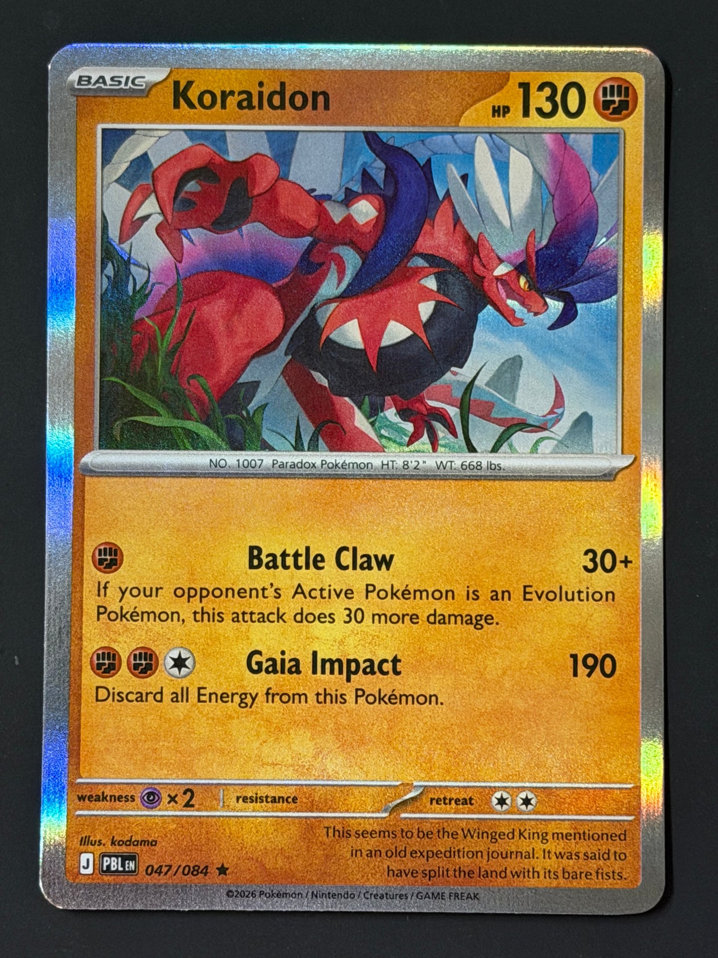 047/084 Koraidon - Pokémon Pitch Black Rare Holo