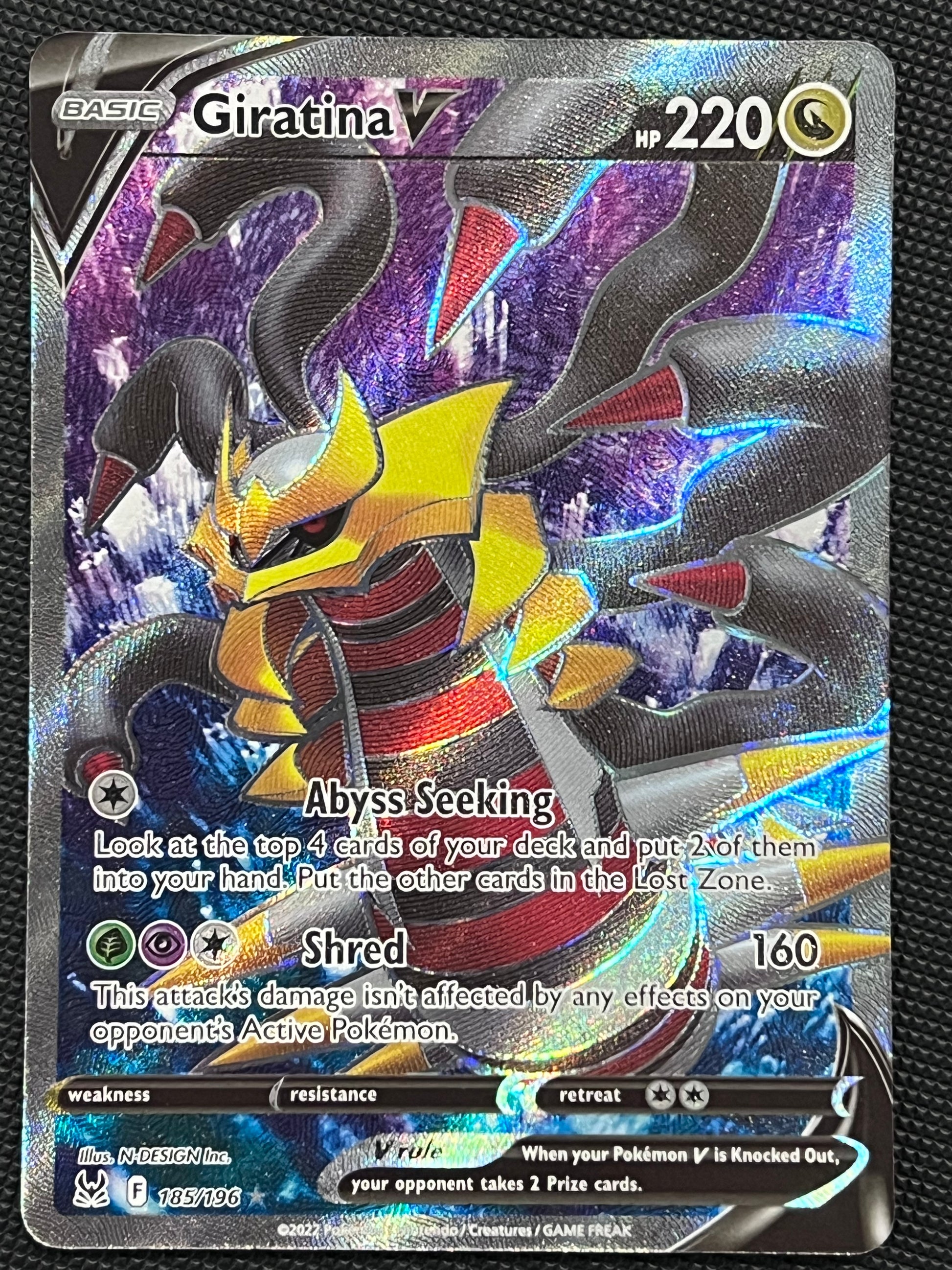 Giratina V - 185/196 Lost Origin Rare Holo V Full Art Jarvvos Giratina V - 185/196 Lost Origin Rare Holo V Full Art Jarvvos