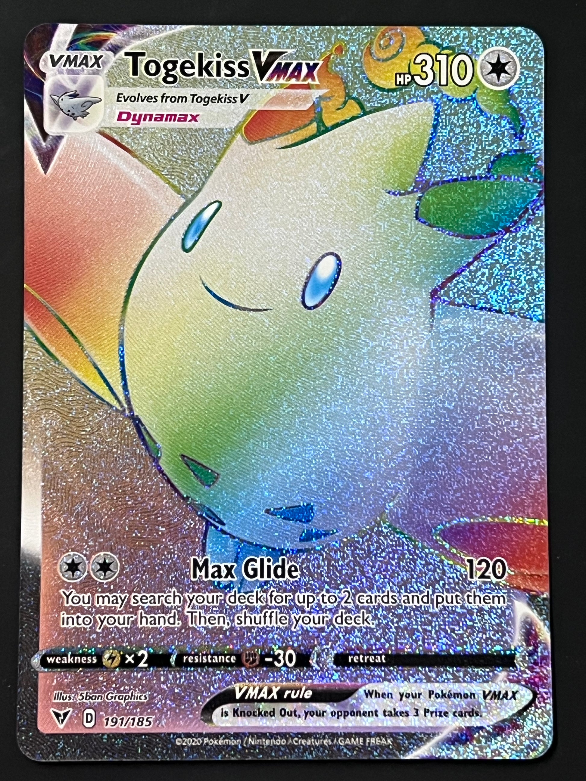 191/185 Togekiss VMax - Pokmon Vivid Voltage Rainbow Secret Rare Jarvvos 191/185 Togekiss VMax - Pokmon Vivid Voltage Rainbow Secret Rare Jarvvos