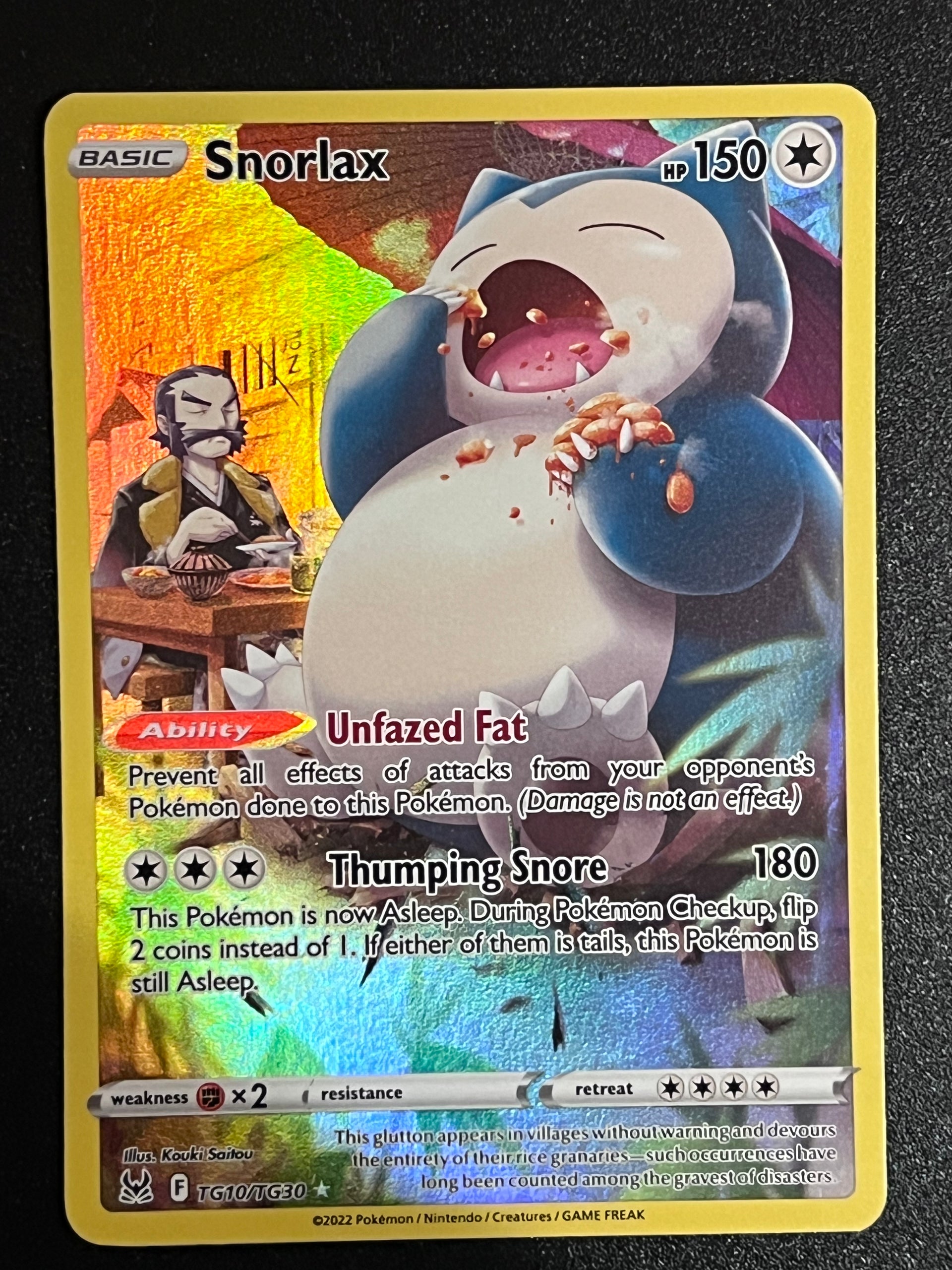 pokemon trading card game lost origin ultra rare snorlax tg10 Snorlax