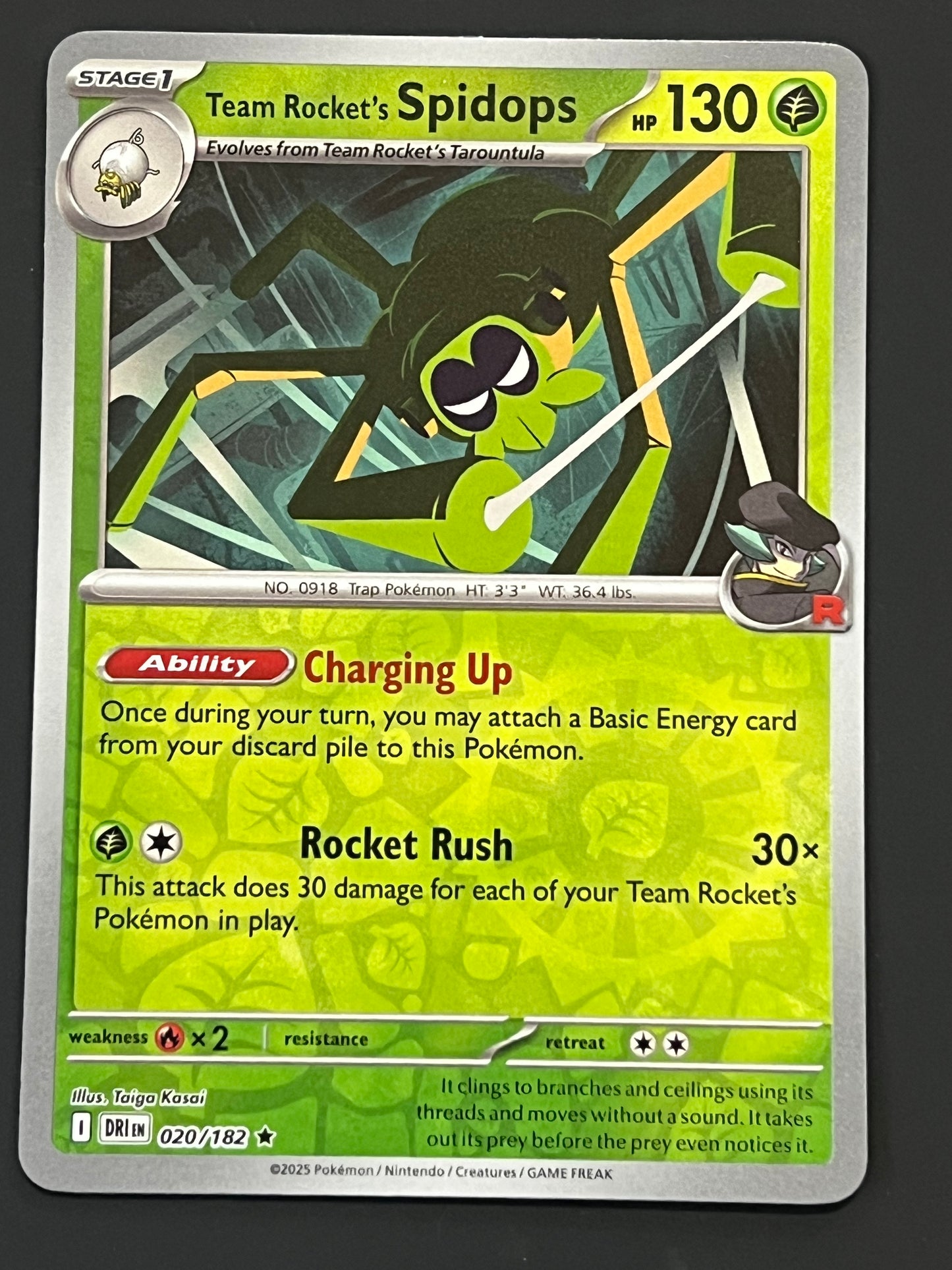 020/182 Team Rocket’s Spidops - Pokémon Destined Rivals Rare Reverse