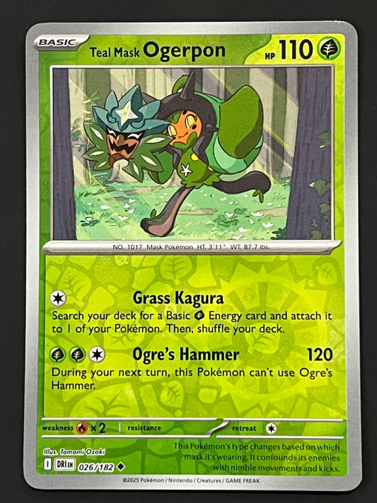 026/182 Teal Mask Ogerpon - Pokémon Destined Rivals Uncommon Reverse
