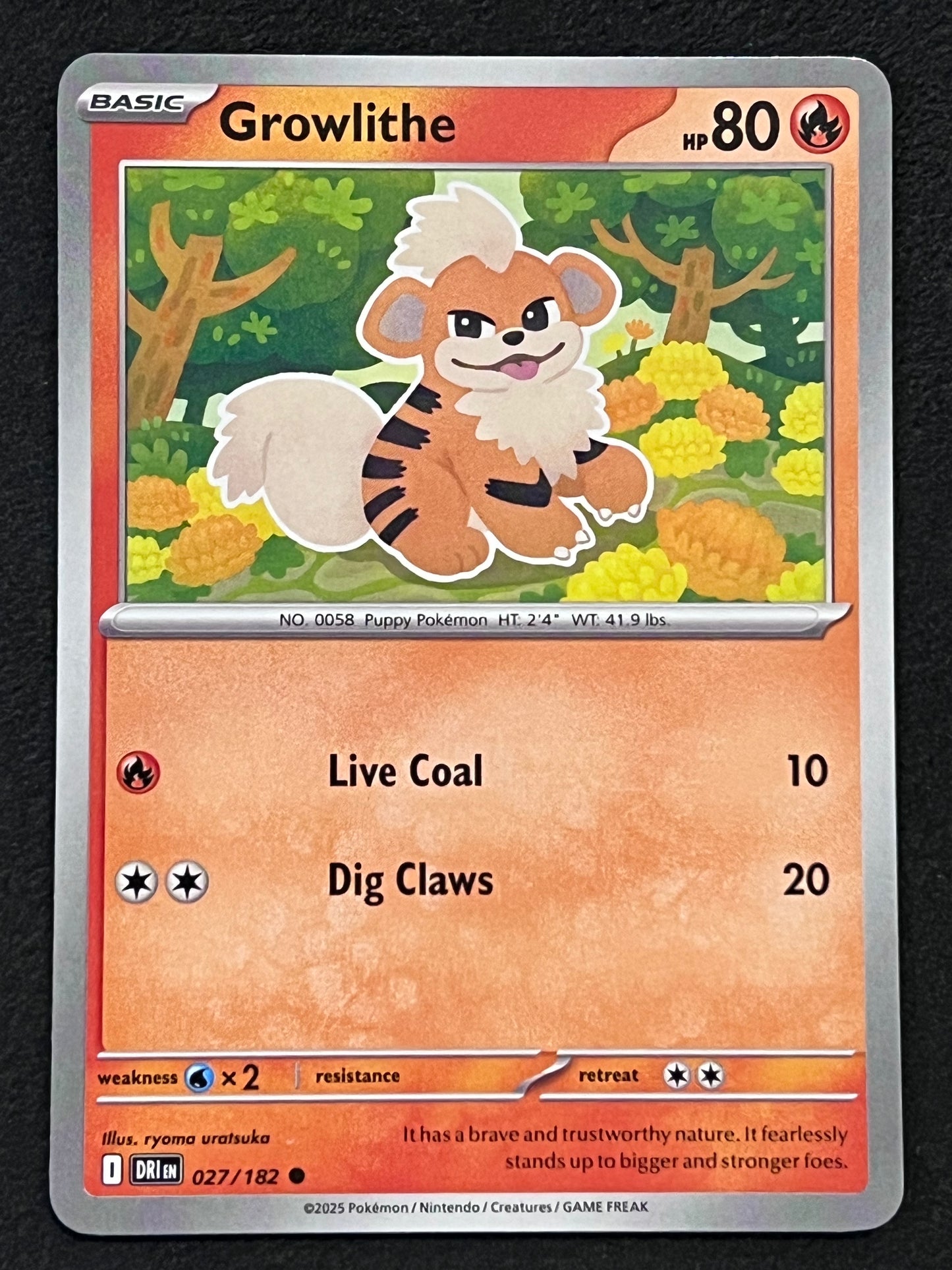 027/182 Growlithe - Pokémon Destined Rivals Common