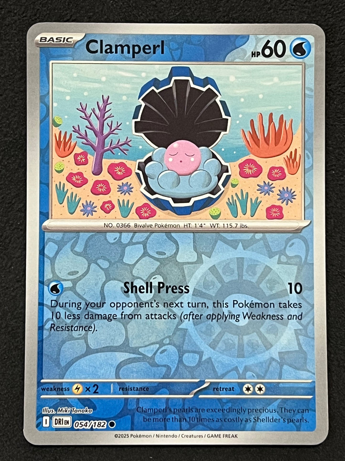 054/182 Clamperl - Pokémon Destined Rivals Common Reverse