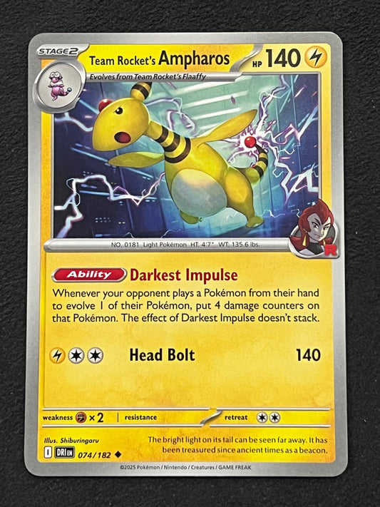 074/182 Team Rocket’s Ampharos - Pokémon Destined Rivals Uncommon