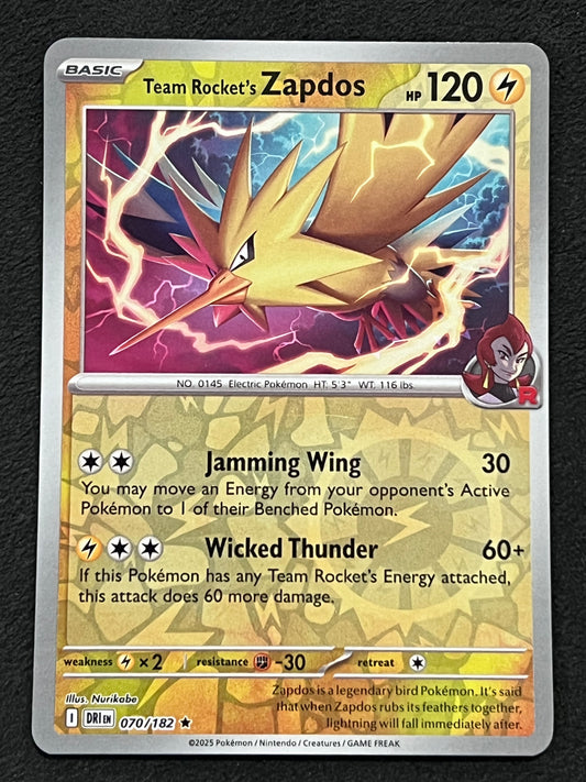070/182 Team Rocket’s Zapdos - Pokémon Destined Rivals Rare Reverse