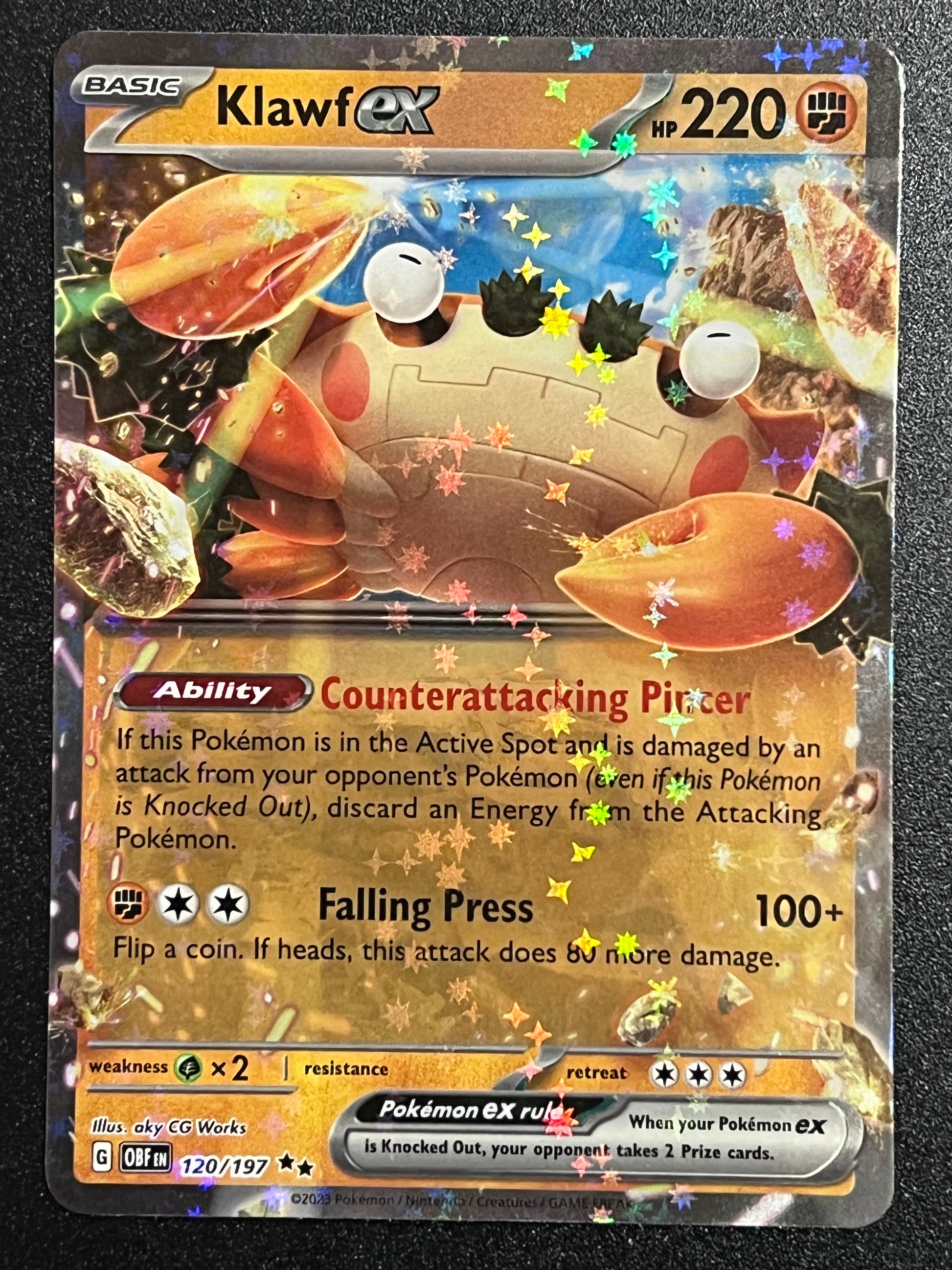 120/197 Klawf Ex - Pokmon Obsidian Flames Double Rare Jarvvos 120/197 Klawf Ex - Pokmon Obsidian Flames Double Rare Jarvvos