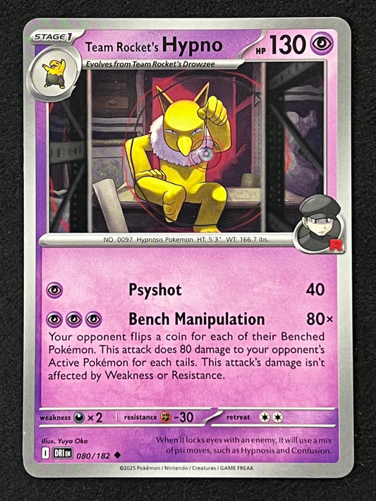 080/182 Team Rocket’s Hypno - Pokémon Destined Rivals Uncommon
