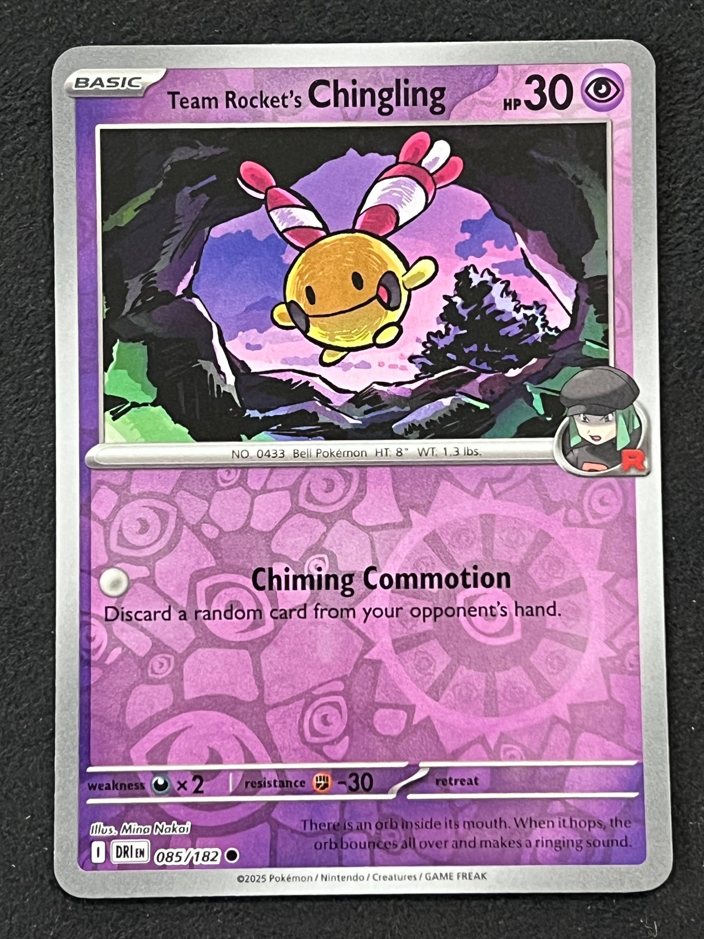085/182 Team Rocket’s Chingling - Pokémon Destined Rivals Common Reverse