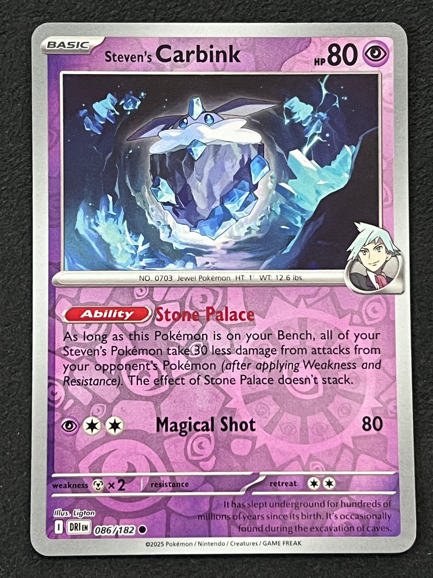 086/182 Steven’s Carbink - Pokémon Destined Rivals Common Reverse