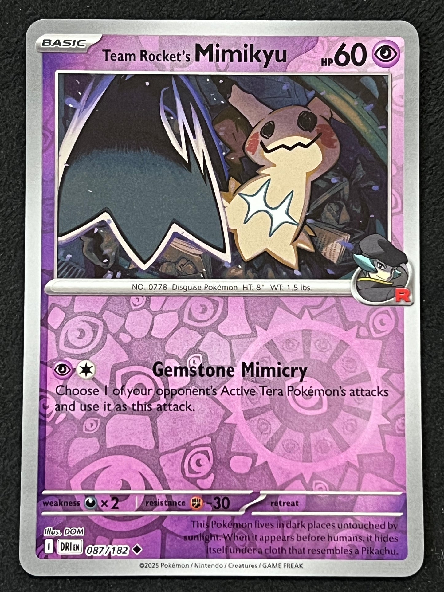 087/182 Team Rocket’s Mimikyu - Pokémon Destined Rivals Uncommon Reverse