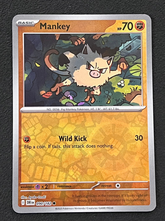 090/182 Mankey - Pokémon Destined Rivals Common Reverse