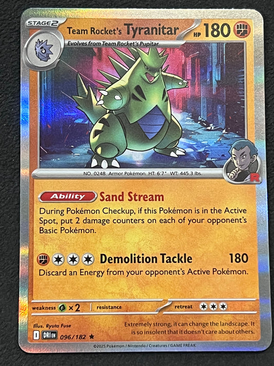 096/182 Team Rocket’s Tyranitar - Pokémon Destined Rivals Rare Holo