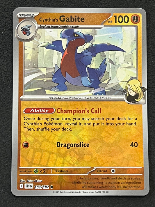103/182 Cynthia’s Gabite - Pokémon Destined Rivals Common Reverse