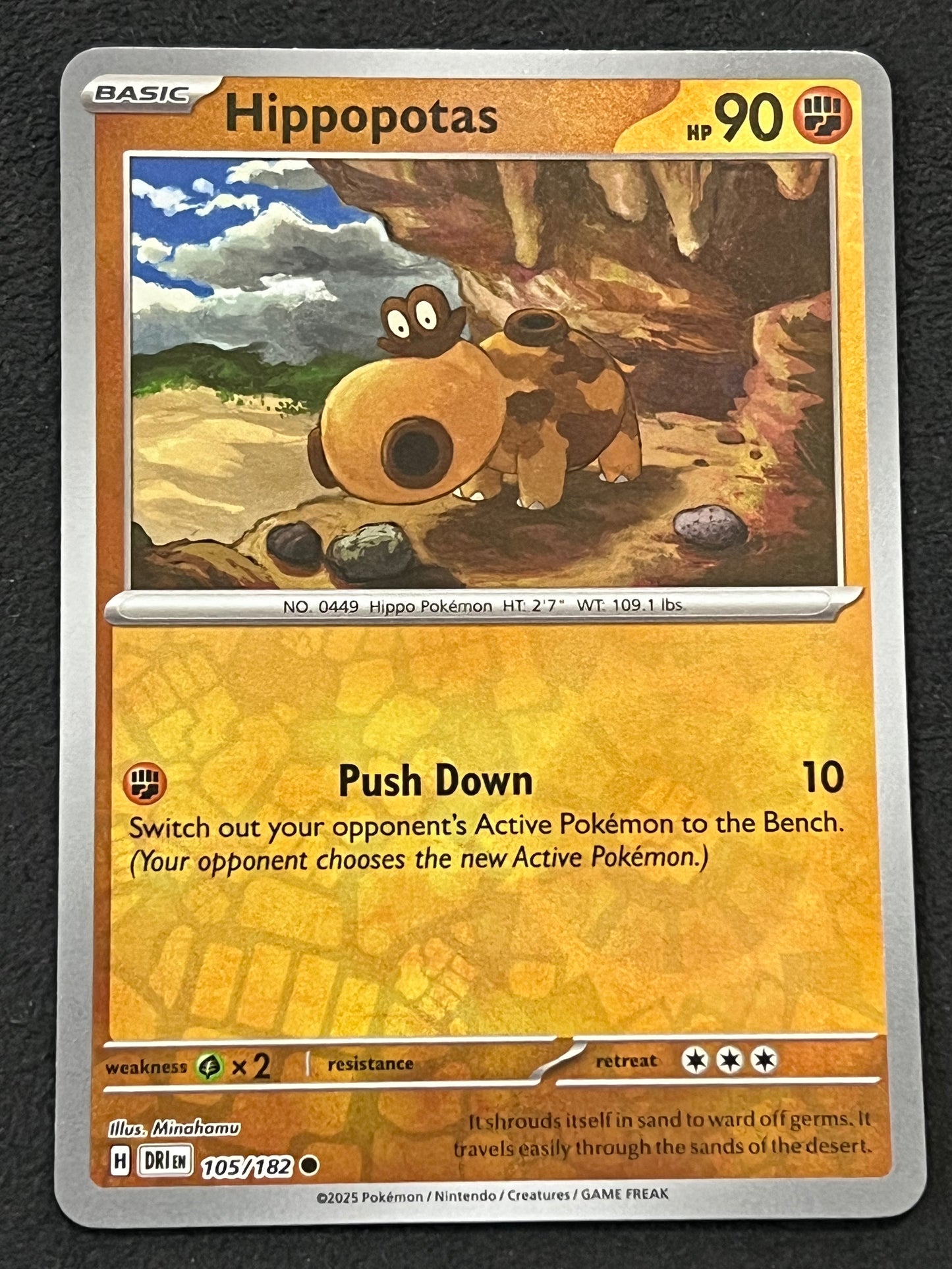 105/182 Hippopotas - Pokémon Destined Rivals Common Reverse