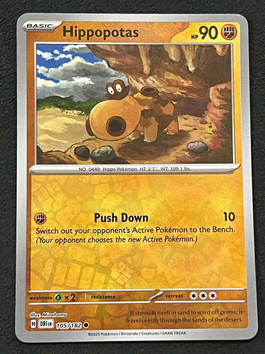 105/182 Hippopotas - Pokémon Destined Rivals Common Reverse