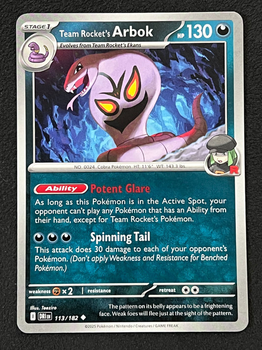 113/182 Team Rocket’s Arbok - Pokémon Destined Rivals Uncommon