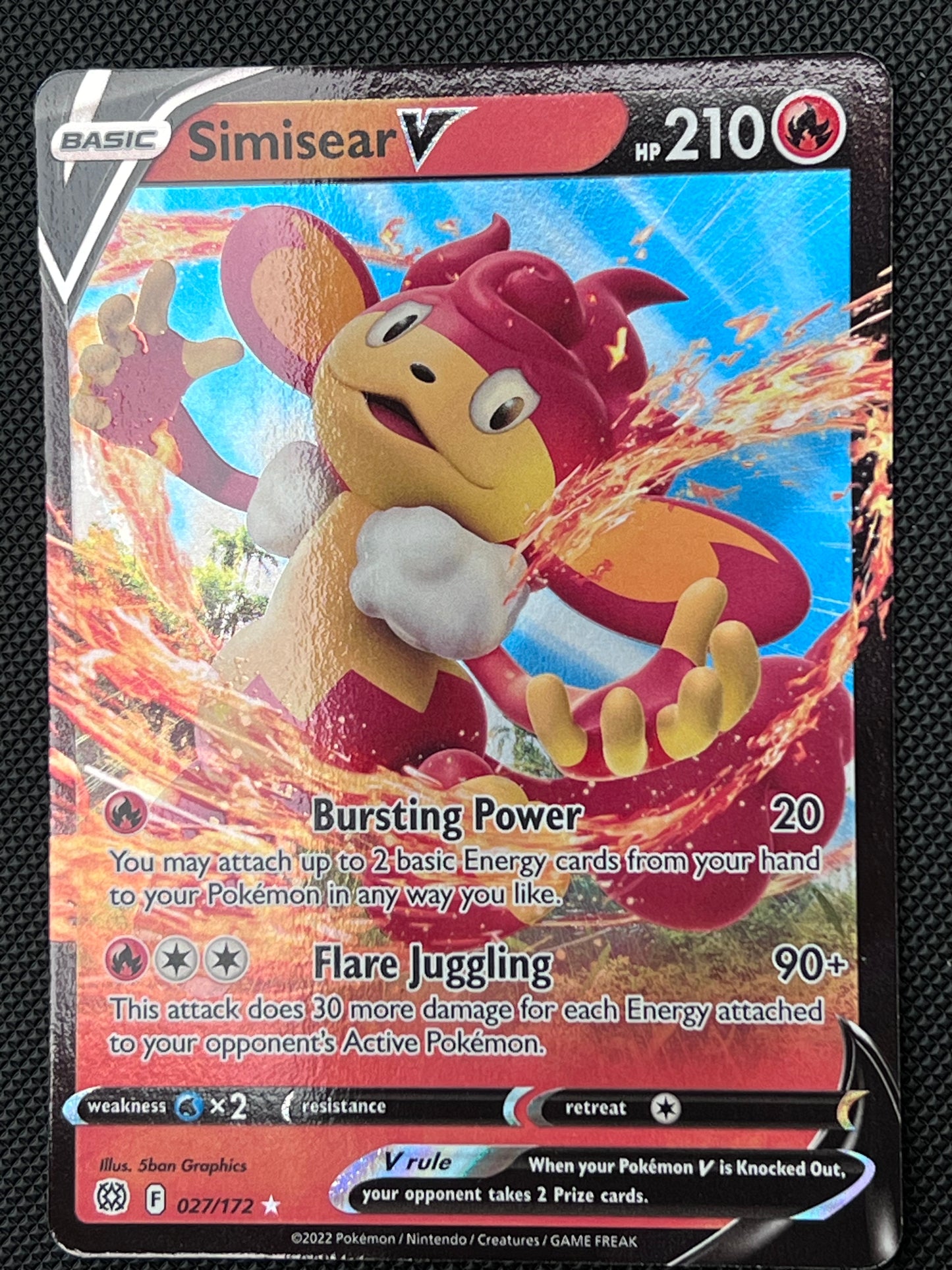 027/172 Simisear V - Pokémon Brilliant Stars Ultra Rare