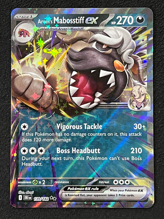 139/182 Arven’s Mabosstiff Ex - Pokémon Destined Rivals Double Rare