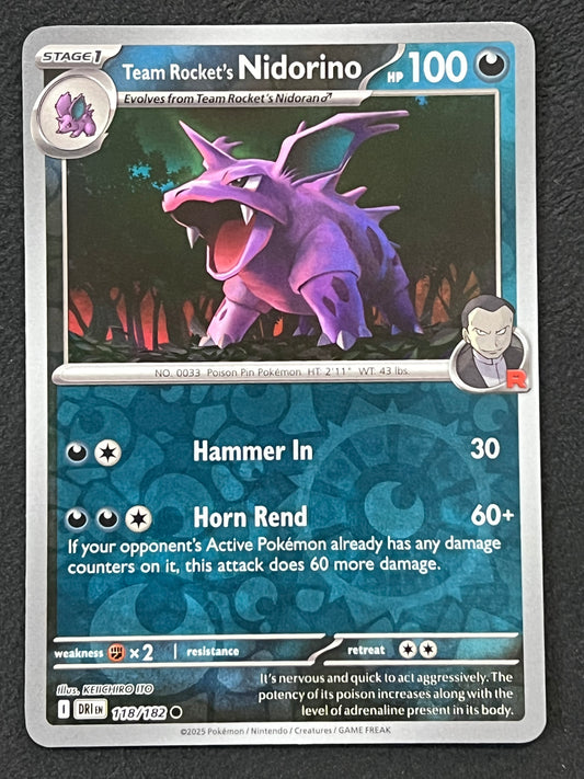 118/182 Team Rocket’s Nidorino - Pokémon Destined Rivals Common Reverse