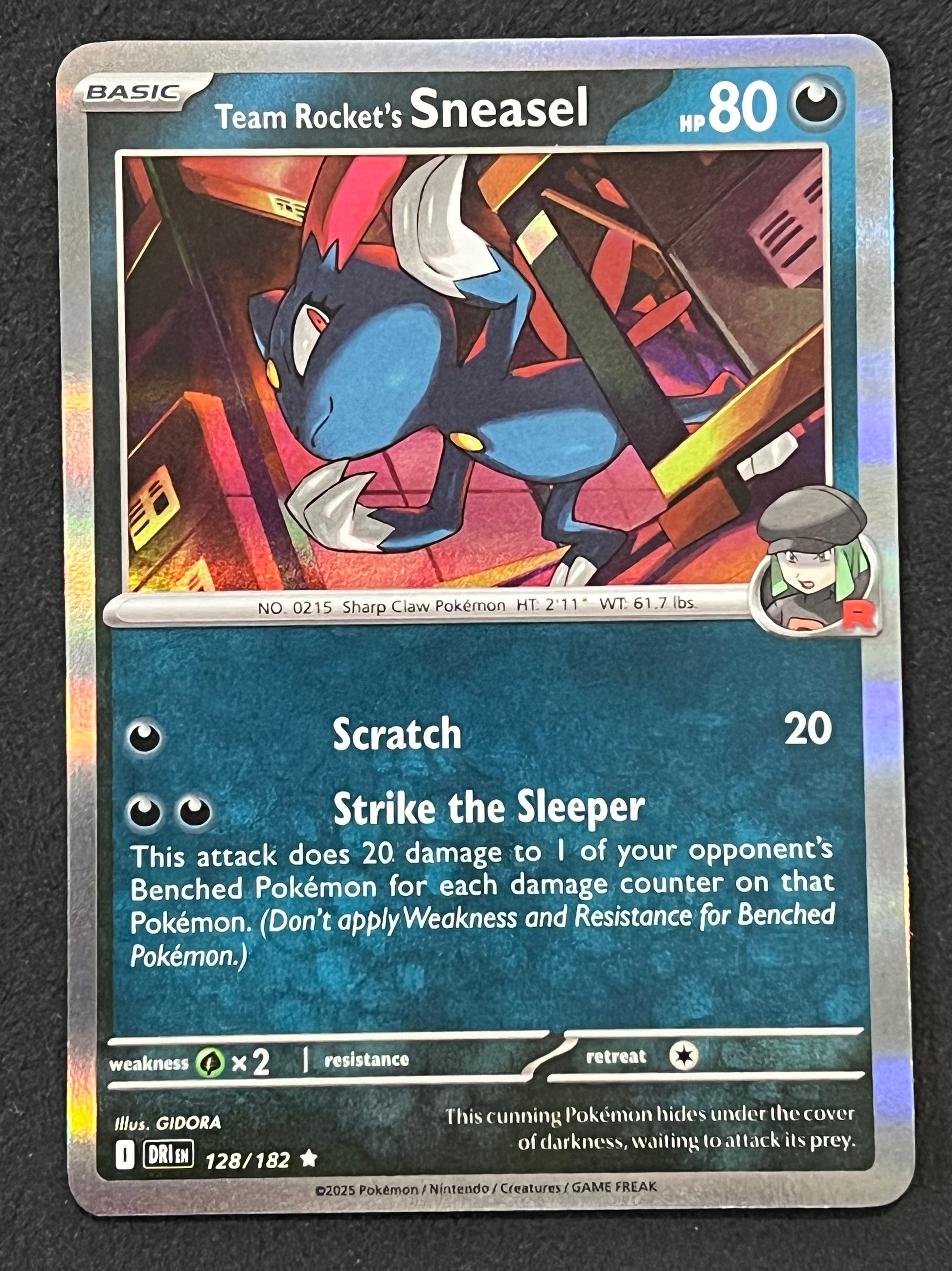 pokemon sneasel card 128/182 Team Rocket's Sneasel