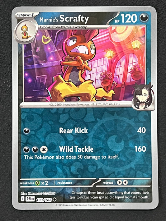 133/182 Marnie’s Scrafty - Pokémon Destined Rivals Uncommon Reverse