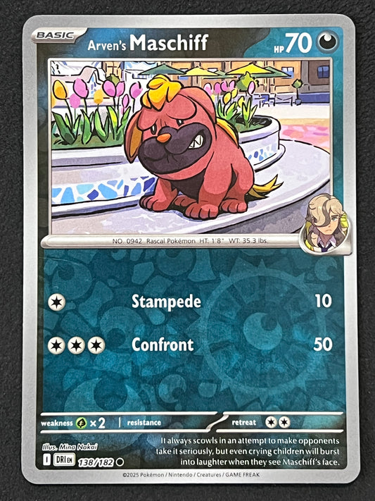 138/182 Arven’s Maschiff - Pokémon Destined Rivals Common Reverse