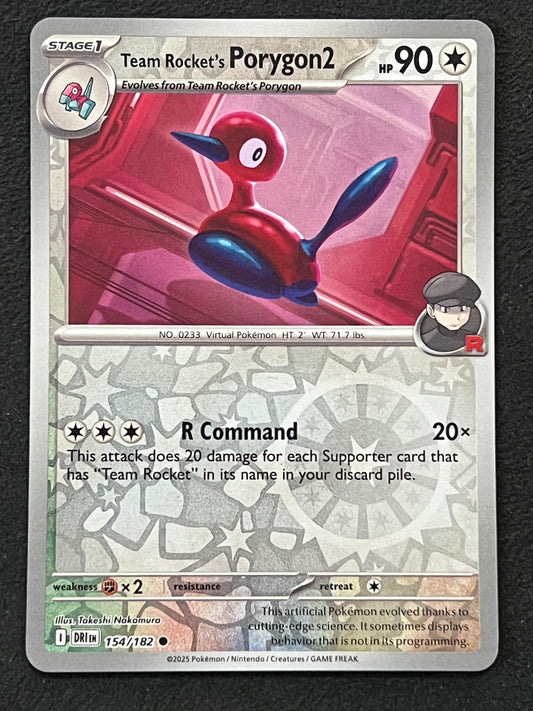 154/182 Team Rocket’s Porygon2 - Pokémon Destined Rivals Common Reverse