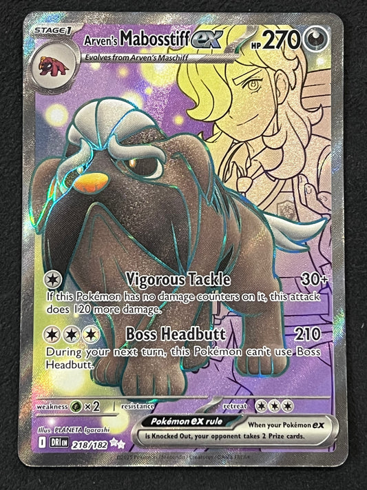 218/182 Arven’s Mabosstiff Ex - Pokémon Destined Rivals Ultra Rare