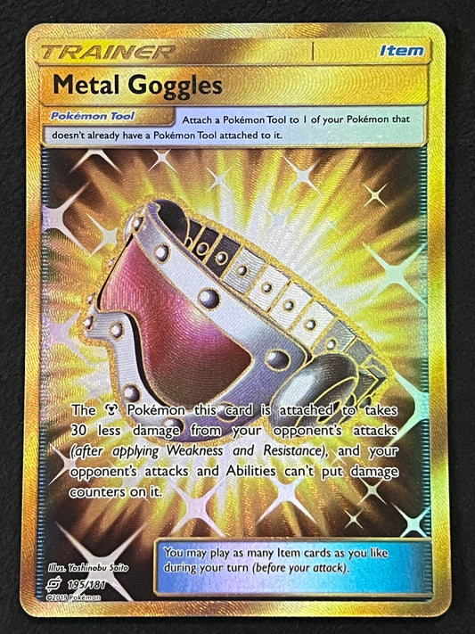 195/181 Metal Goggles - Pokémon Team Up Gold Secret Rare