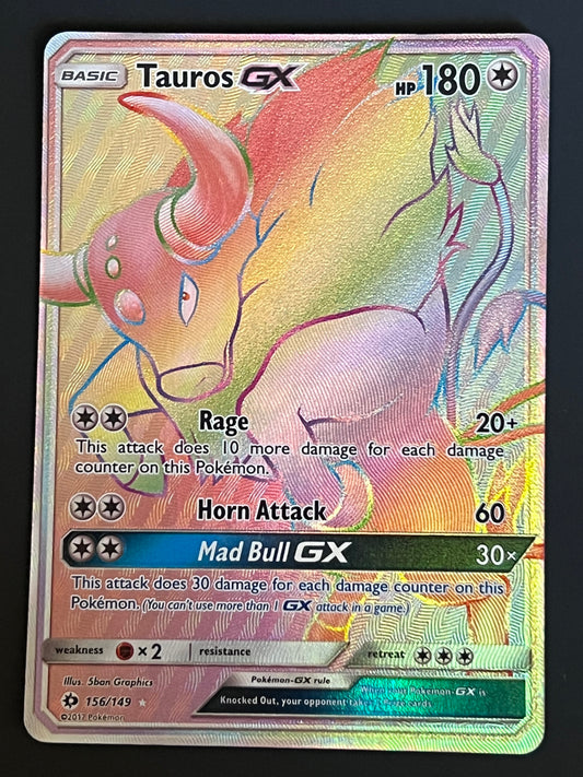 156/149 Tauros Gx - Pokémon Sun/Moon Base Rainbow Secret Rare