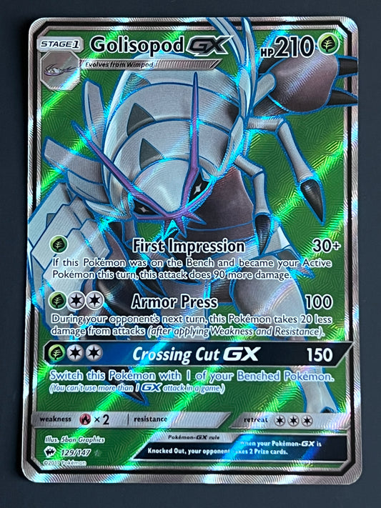 129/147 Golisopod Gx - Pokémon Burning Shadows Full Art
