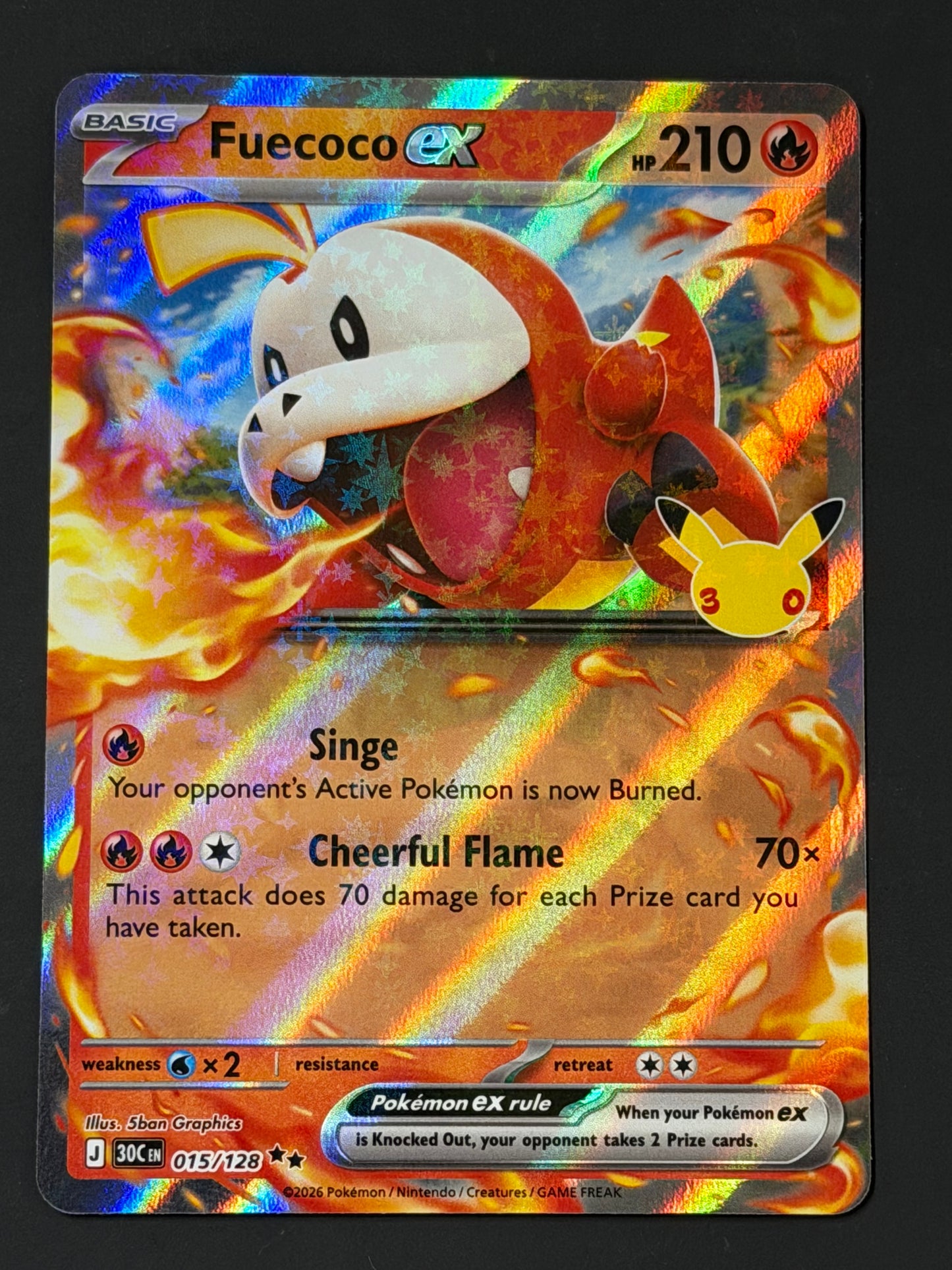 015/128 Fuecoco ex - Pokémon 30th Celebration Double Rare