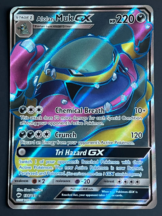 138/147 Alolan Muk Gx - Pokémon Burning Shadows Full Art