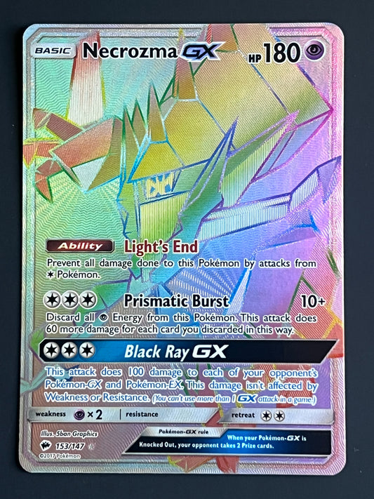 153/147 Necrozma Gx - Pokémon Burning Shadows Rainbow Secret Rare