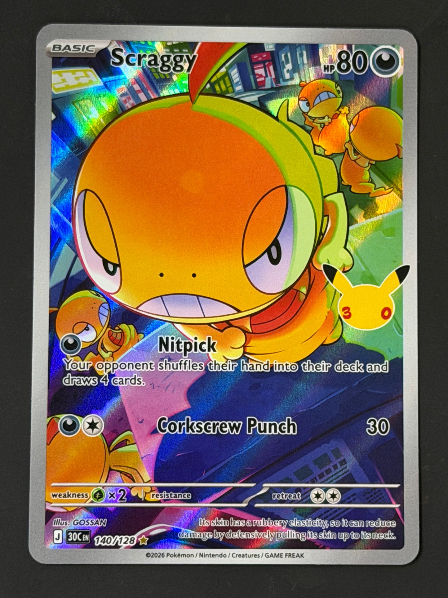 140/128 Scraggy - Pokémon 30th Celebration Illustration Rare