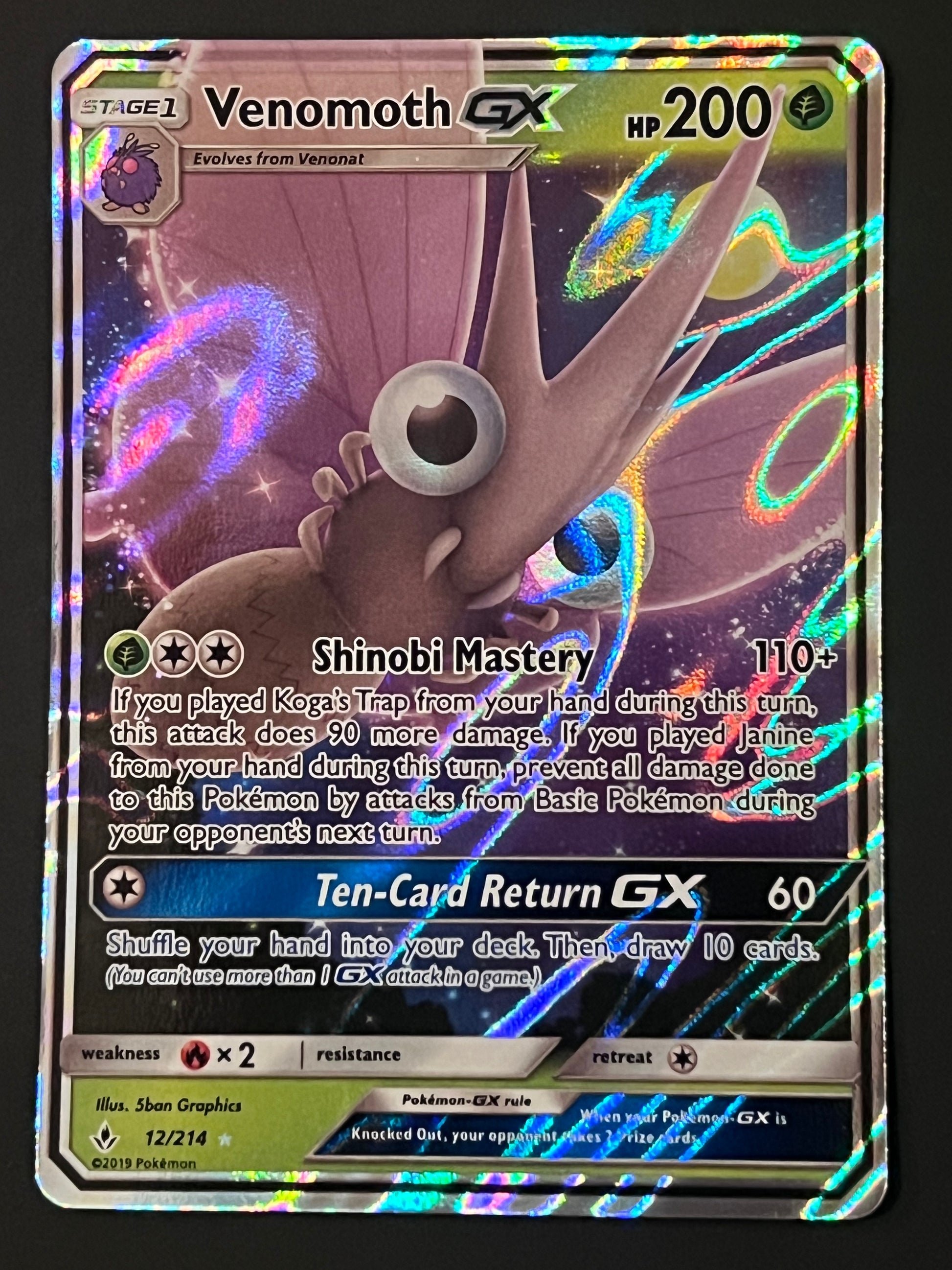 venomoth pokemon card price 012/214 Venomoth Gx