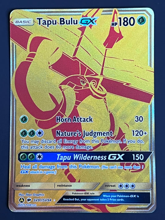 SV91/SV94 Tapu Bulu Gx - Pokémon Hidden Fates Gold Secret Rare