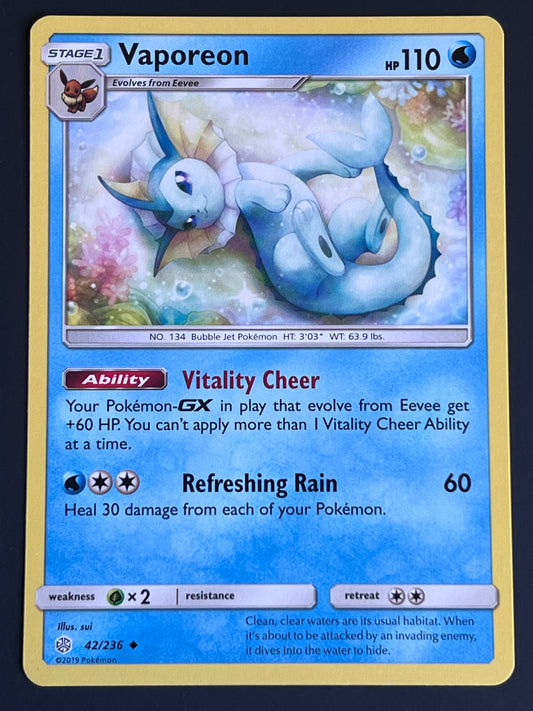 042/236 Vaporeon - Pokémon Cosmic Eclipse Uncommon