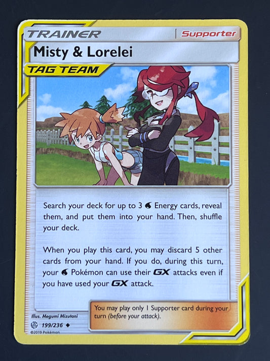 199/236 Misty & Lorelei - Pokémon Cosmic Eclipse Tag Team Uncommon