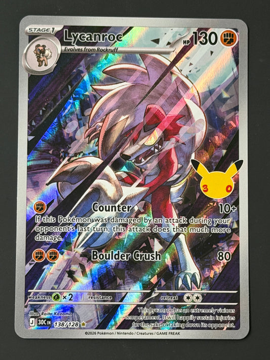 138/128 Lycanroc - Pokémon 30th Celebration Illustration Rare