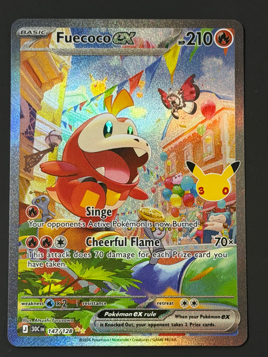 147/128 Fuecoco ex - Pokémon 30th Celebration Special Illustration Rare