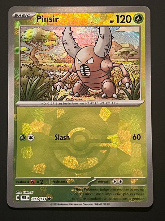 003/131 Pinsir - Pokémon Prismatic Evolutions Common Reverse POKEBALL