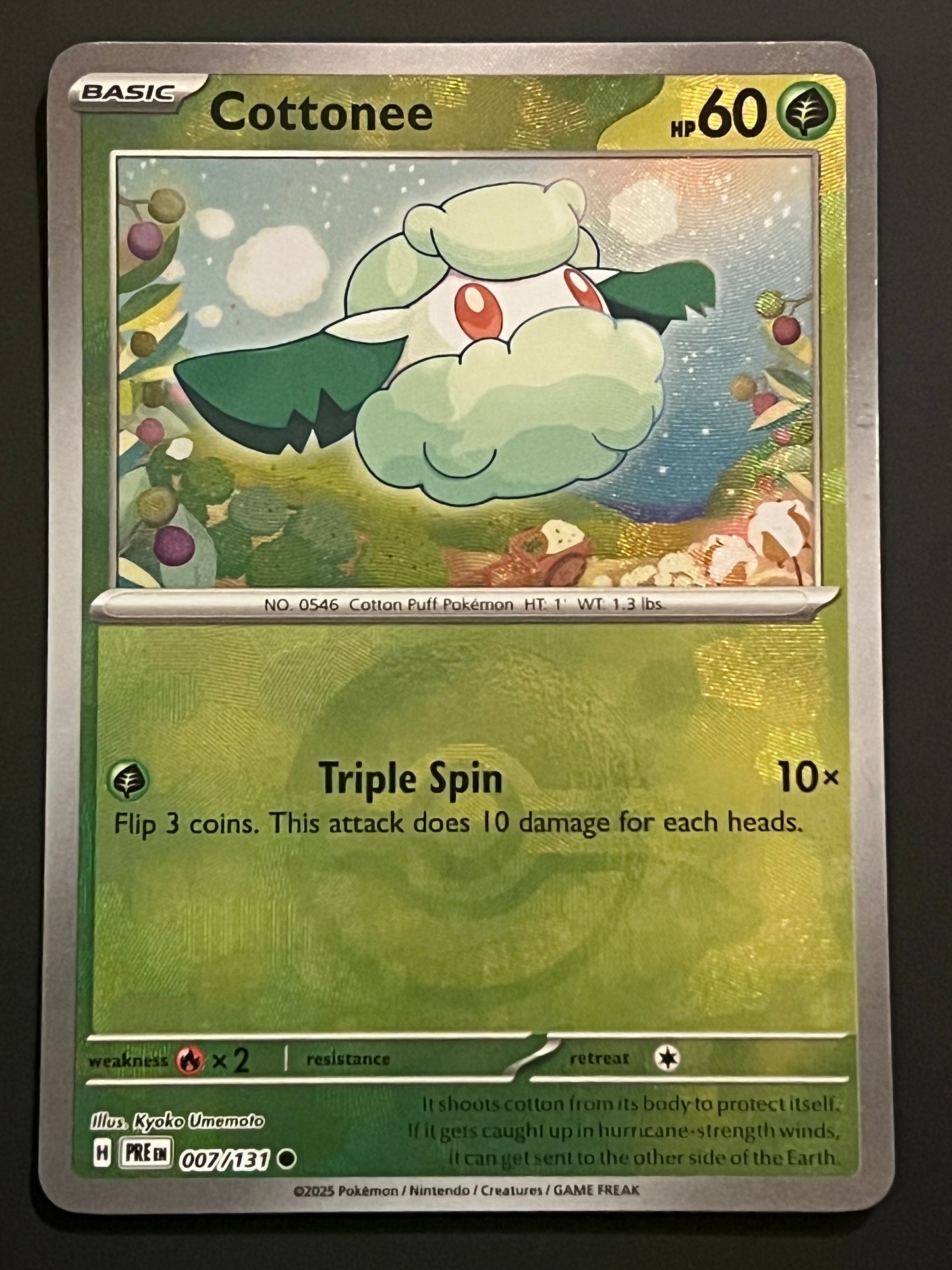 007/131 Cottonee - Pokémon Prismatic Evolutions Common Reverse POKEBALL