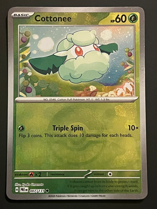 007/131 Cottonee - Pokémon Prismatic Evolutions Common Reverse POKEBALL