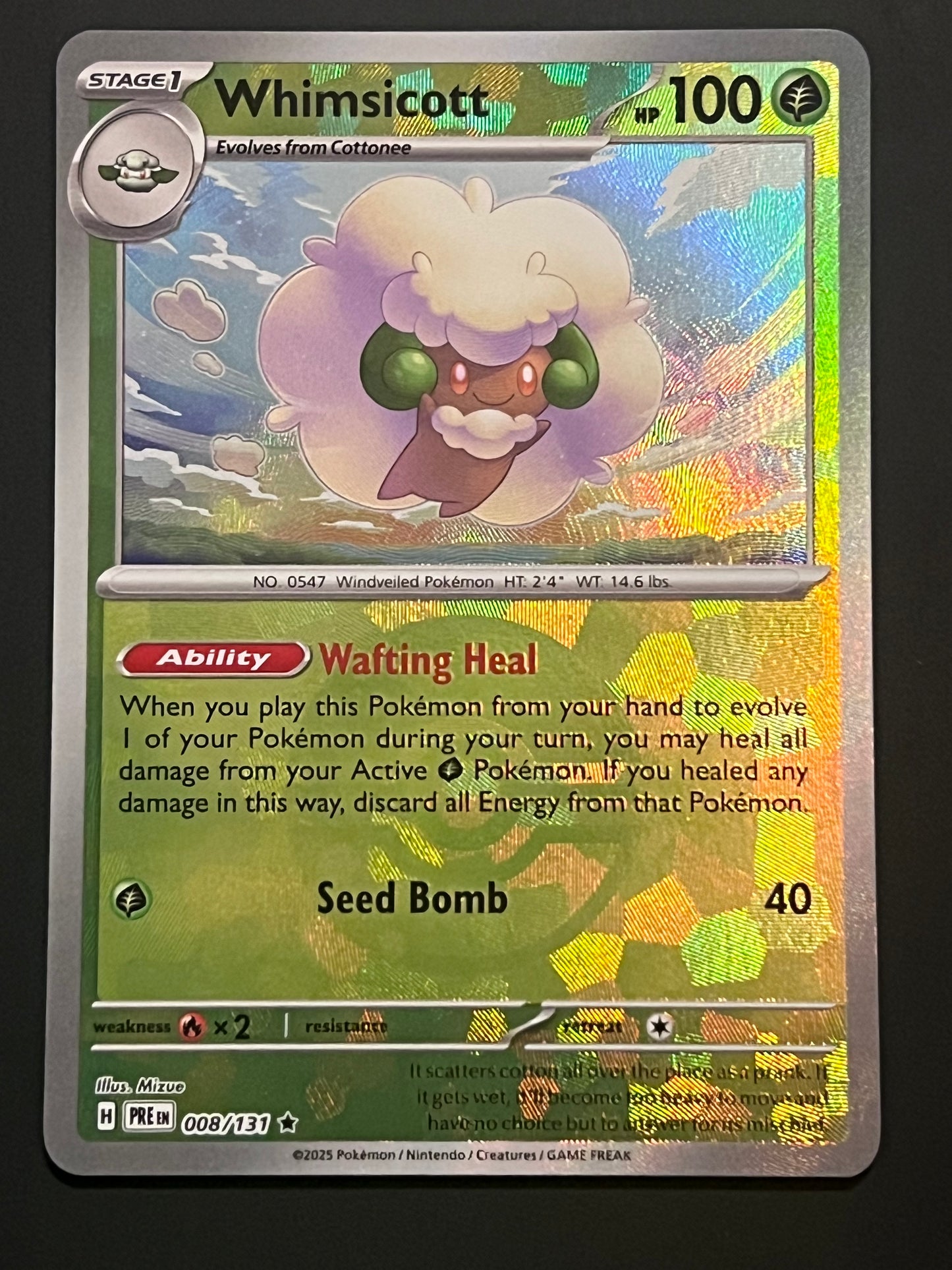 008/131 Whimsicott - Pokémon Prismatic Evolutions Rare Reverse POKEBALL