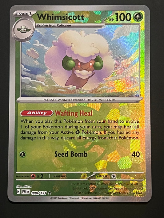 008/131 Whimsicott - Pokémon Prismatic Evolutions Rare Reverse POKEBALL