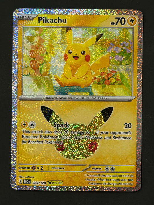 025/128 Pikachu - Pokémon 30th Celebration Pikachu Rare