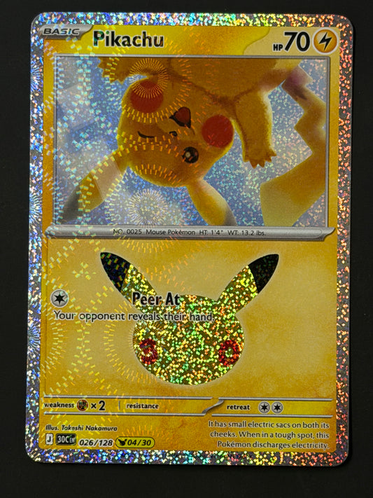026/128 Pikachu - Pokémon 30th Celebration Pikachu Rare